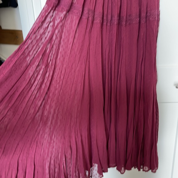 MISA Garnet Red Swiss Dot Maxi Dress - Size Small - Picture 5 of 15